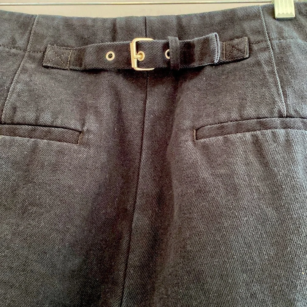 Club Monaco Nordstrom black wide leg cotton jeans Cinch belt back NEW S 10 C